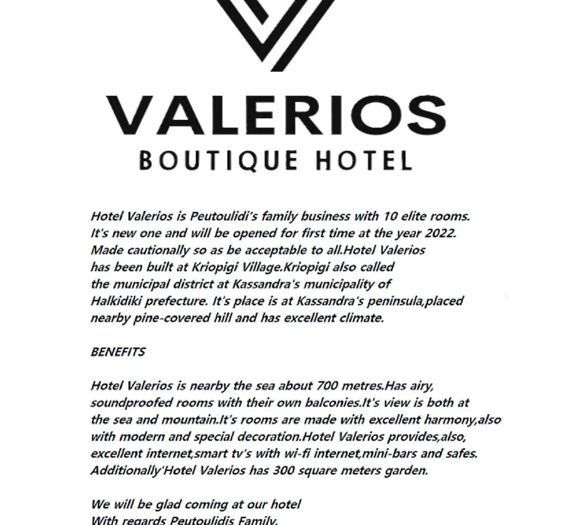 ***  Hotel Valerios Kriopigi Greece